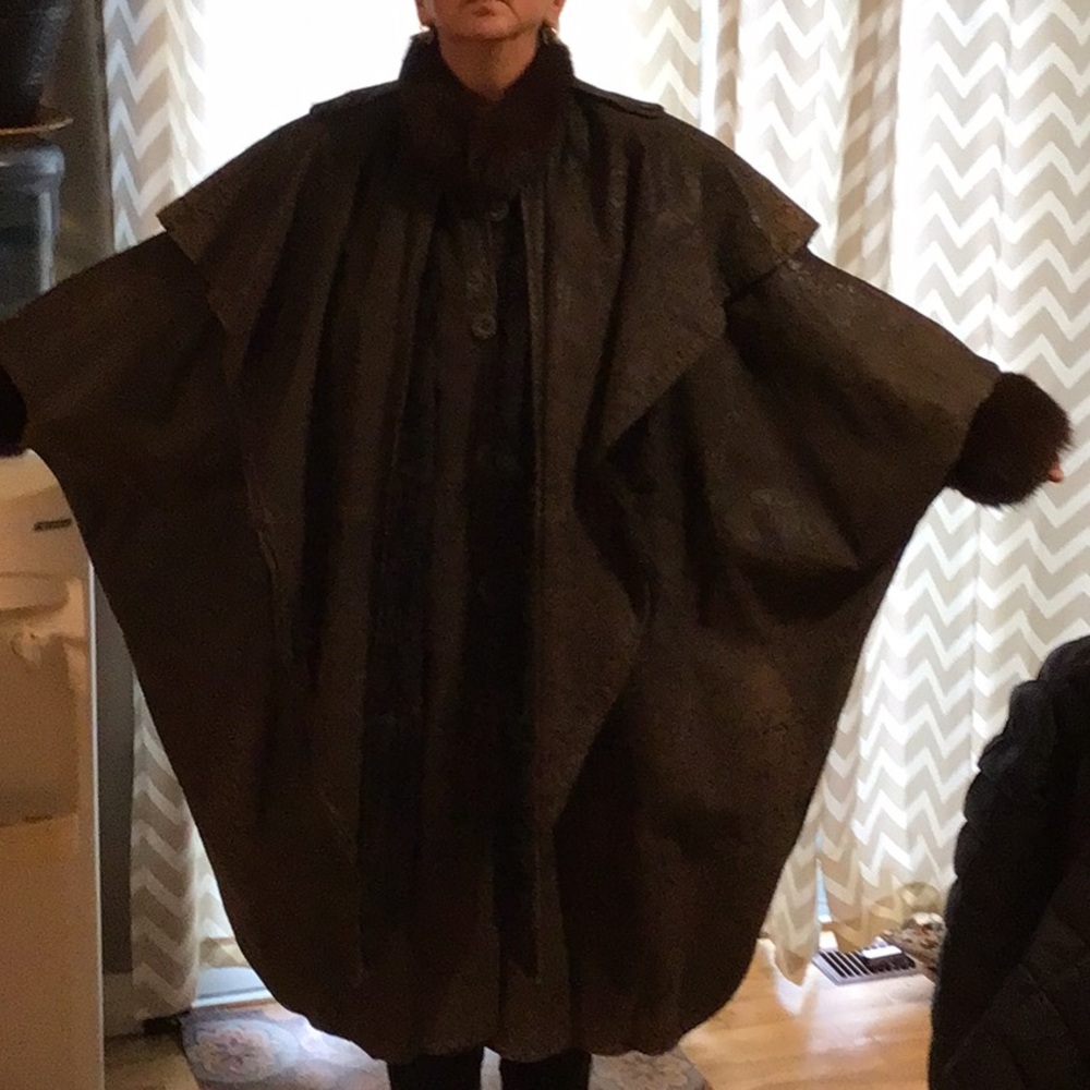 Luxe Custom Made Leather and Fur Coat